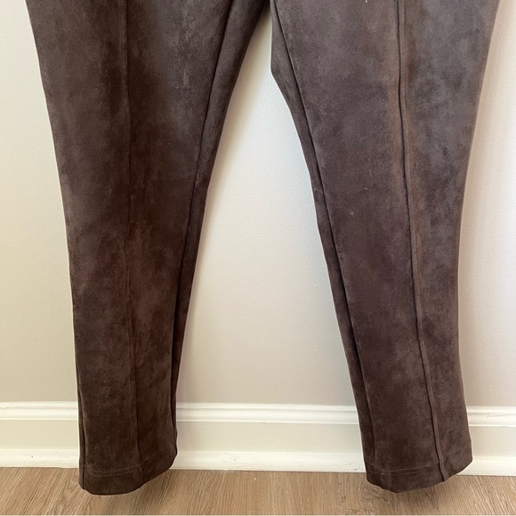 Andrew Marc Faux Suede Leggings Pants Pull On Skinny Seamed Stretch Brown XL - Picture 5 of 11